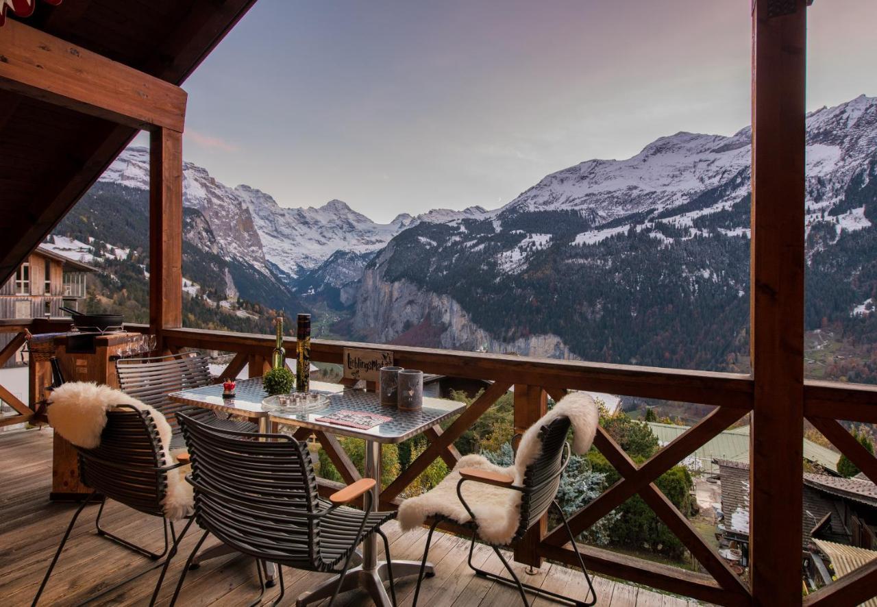 Chalet Rose Penthouse Wengen Extérieur photo
