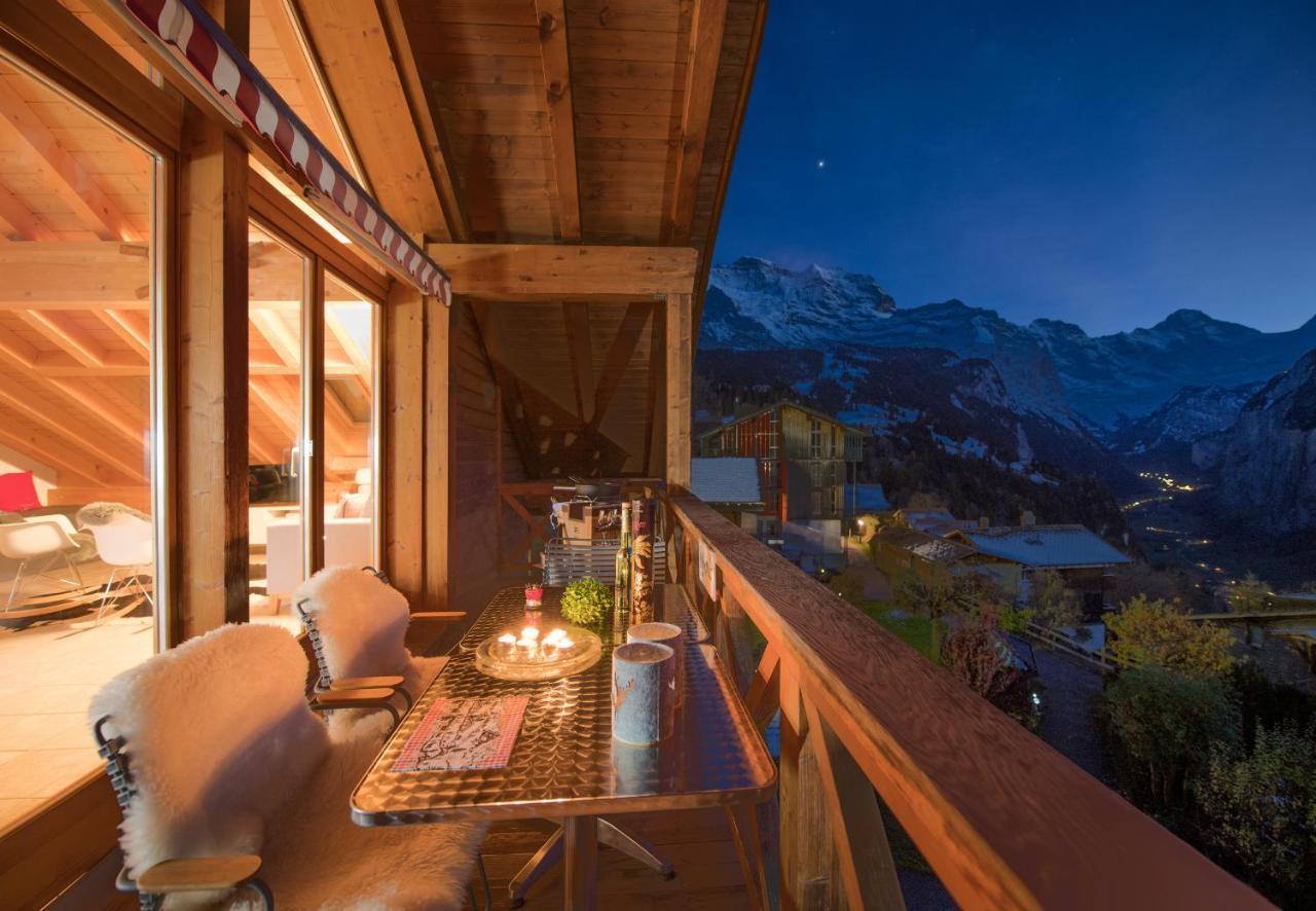 Chalet Rose Penthouse Wengen Extérieur photo