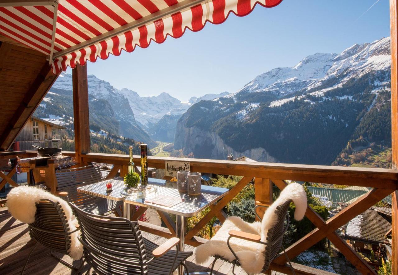Chalet Rose Penthouse Wengen Extérieur photo