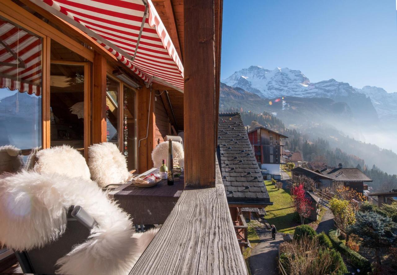 Chalet Rose Penthouse Wengen Extérieur photo
