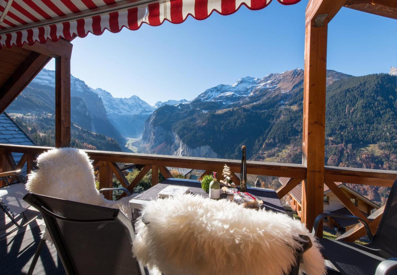 Chalet Rose Penthouse Wengen Extérieur photo
