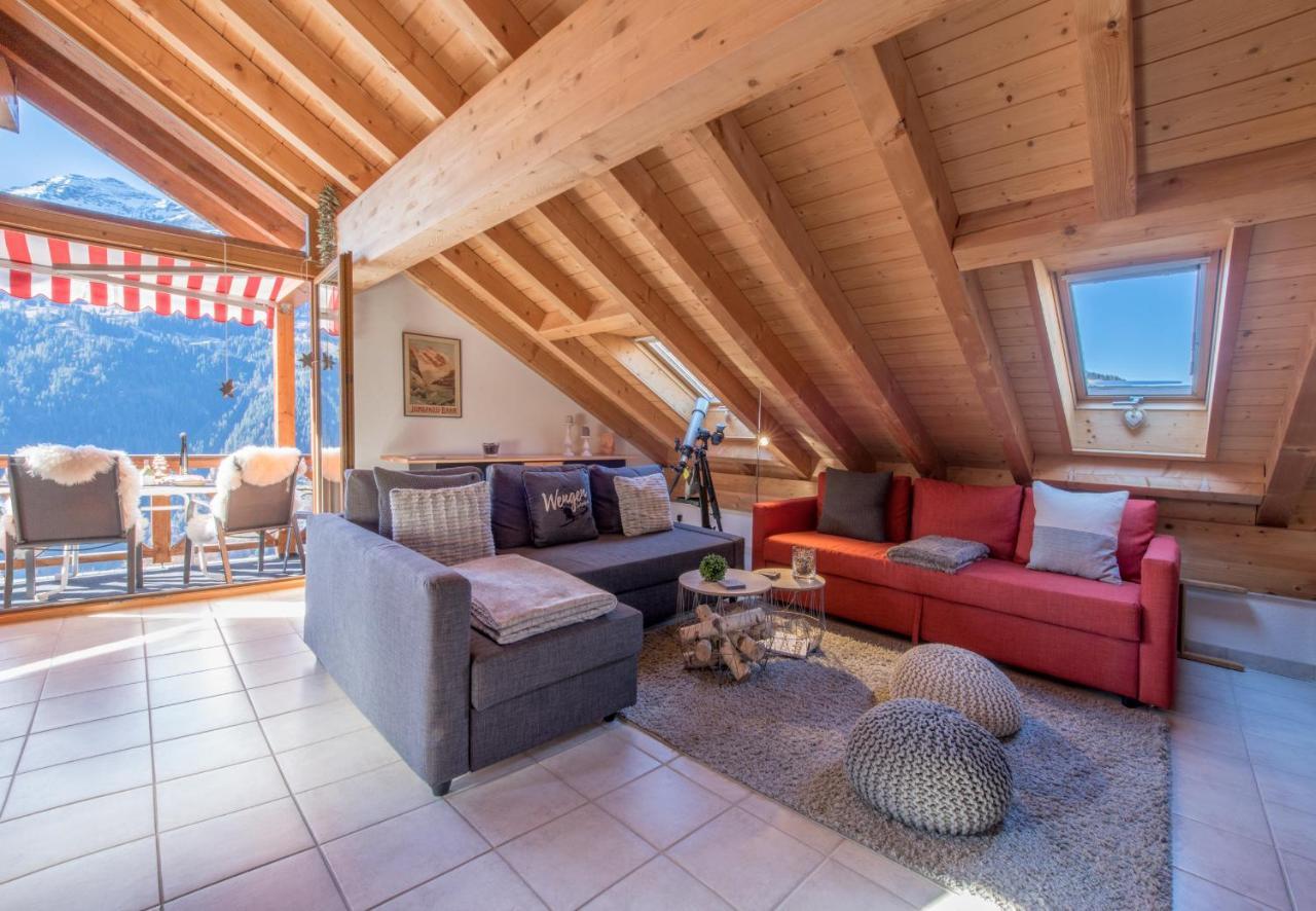 Chalet Rose Penthouse Wengen Extérieur photo