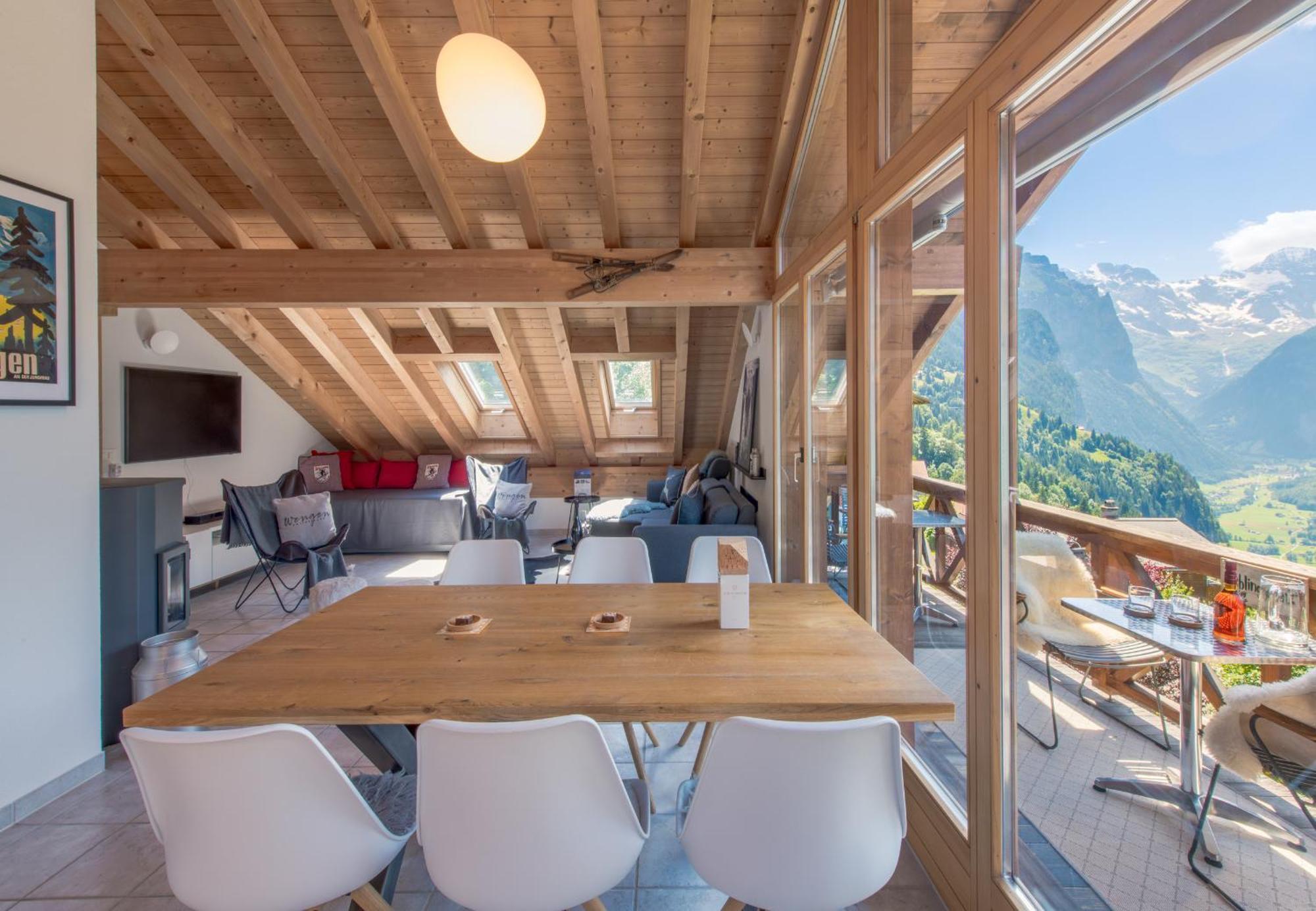 Chalet Rose Penthouse Wengen Extérieur photo